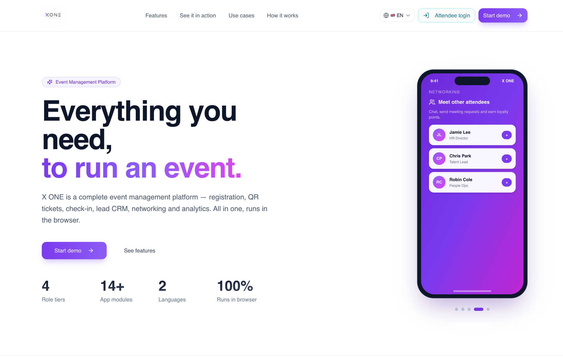 XONE — aplikacja do obsługi konferencji i eventów B2B